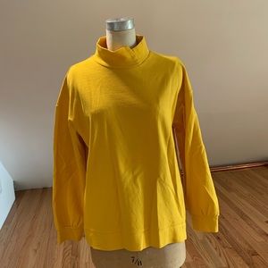 Yellow ZARA Long Sleeve Sweatshirt w/ Asymmetric